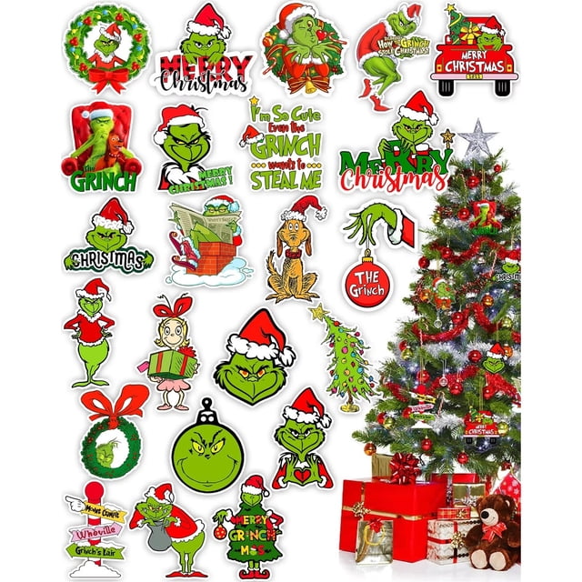 Grinch Christmas Decorations Grinch Decor 24PCS/48PCS Christmas Tree Ornaments Decorations - Xmas Hanging Ornaments Decorative, Merchandise Gift Ideas Holiday Decor Indoors Home House Decorations