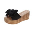 thumbnail image 2 of Women Bowknot Beach Summer Slippers Platform Slope Heels Plus Size Shose, 2 of 6