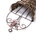 thumbnail image 2 of Wrought Iron Hanging Basket Rattan Wicker Cone Shape Flower Plant Pot, 2 of 5
