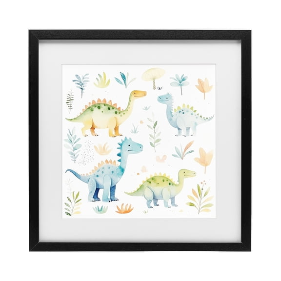 Stupell Industries Cottage Different Dinosaur Wonders Black Framed Print Under Glass, 13 x 13, by Lazar Studio