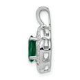 thumbnail image 3 of Sterling Silver Rhodium-plated Diam. & Created Emerald Pendant QBPD12MAY, 3 of 4