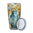 thumbnail image 2 of KLL Rustic Blue Vase Blossoms Print 40oz Stainless Steel Insulated Car Cup with Spillproof Lid - Keep Your Drink Hot or Cold on the Go-Straw Three-piece Set, 2 of 8