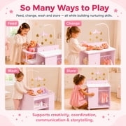 Olivias Little World Wooden Doll Changing Station, Lilac/White