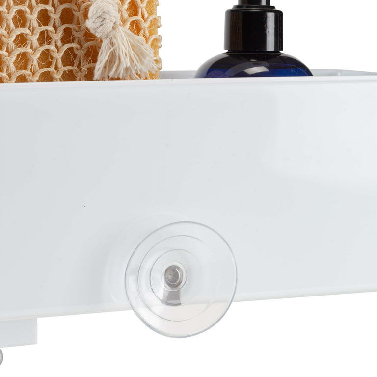 Bath Bliss 3 Tier Plastic Shower Caddy, White