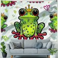 thumbnail image 4 of Orinice Frog Pattern Crown Tapestry Wall Hanging Unique Style for Home Decor Art in Living Room Bedroom Apartment Farmhouse Dorm 50x40inch, 4 of 6