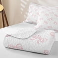 thumbnail image 4 of Manfei Pink Coquette Bowknot Twin Quilt Set For Kids,Girls Bow Tie Twin Coverlet Set For Princess,2 Pieces, 4 of 7