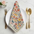 thumbnail image 2 of Boho Beige Flowers Cloth Napkins, Spring Abstract Watercolor Floral Leaf Washable and Reusable Dinner Napkins Set of 8, Table Napkin for Kitchen Party Birthday Wedding Hotel Housewarming 20"x20", 2 of 9