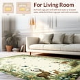 thumbnail image 2 of ODIKA 3'x5' Machine Washable Non-Slip Area Rug, Elegant Nature Inspired Round with Whimsical Animal Motifs High Traffic Rug, Green, 269014, 2 of 7