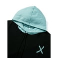 thumbnail image 3 of Sunloudy - Sudadera para hombre con estampado de letras en contraste de retazos de manga larga con cordón y capucha Sunloudy moda, 3 of 9