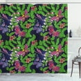 thumbnail image 1 of Ambesonne Flower Shower Curtain, Tropical Vivid Petal, 69"Wx75"L, Navy Blue Fern Green, 1 of 3