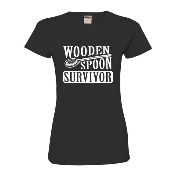 Womens Wooden Spoon Survivor Funny Deluxe Soft T-Shirt