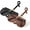 Black + Brown, variant on PTSPLLMY 2Pack Soft Leather Sunglass Bag, Holder Eyeglasses Case, Portable Glasses Pouch With Button Clip Wrist Strap B0049