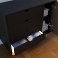 thumbnail image 5 of Falkk Furniture – Minimalist 4-Drawer 1-Door Dresser – Solid & Sustainable Reforestation Wood Organizer – Black, White, or Natural Wood – Versatile Home Unit for Bedroom, Office, Entryway (Russ), 5 of 5