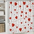 thumbnail image 3 of Valentines Day Shower Curtain Falling Red Love Hearts Shower Curtain for Bathroom Valentines Lovers Couples Romantic Decors,Waterproof Shower Curtain 72x72 Inches with 12 Hooks, 3 of 5