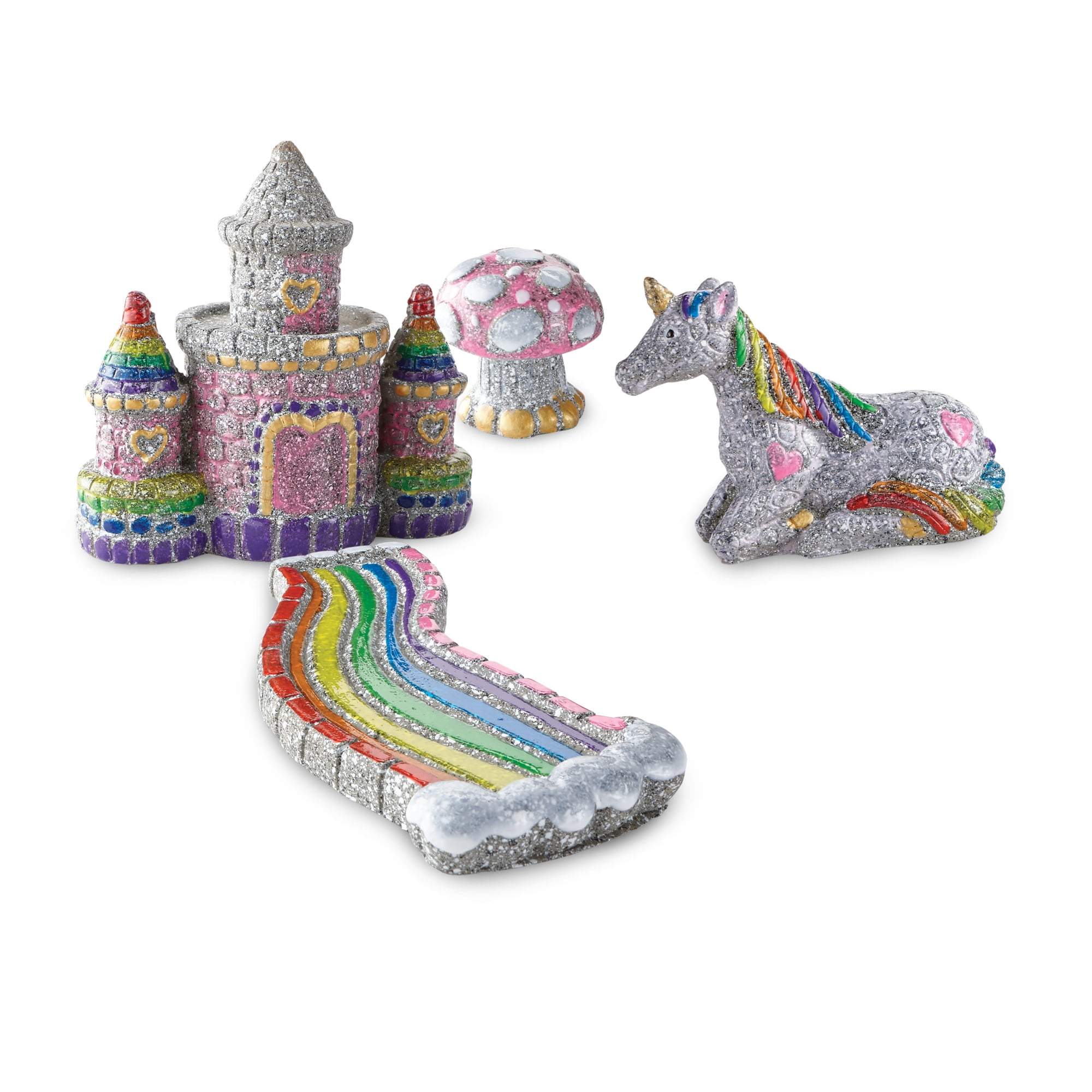 MindWare Paint Your Own Stone Unicorn Garden, Weather-Resistant Garden Rocks Paint Kit for Kids, Includes Paint, Brushes and Instructions