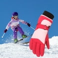 thumbnail image 2 of Penkiiy Winter Gloves Kids Toddler Girls Boys Snow Gloves Kids Ski Winter Gloves Windproof Children Warm Gloves Red Gloves, 2 of 3