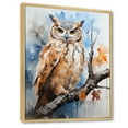 thumbnail image 2 of Designart "Watchful Predators: The Wise Owl" Animals Owl Floater Framed Wall Decor, 2 of 5