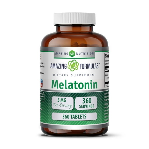 Amazing Formulas Melatonin 5 Mg Per Serving 360 Tablets Supplement | Non-GMO | Gluten Free | Made in USA