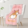 thumbnail image 2 of Corgi Blanket Gift - 30x40 Inches Cute Blankets for Girls & Boys - Pink Soft Fuzzy Throw for Couch, Office, 2 of 6