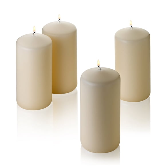 French Vanilla Pillar Scented Candles 6" Tall X 3" Wide Set of 4