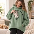 thumbnail image 3 of Carsablanco Pet Pouch Hoodie with Zippered Chest Carrier Pocket, Unisex Relaxed Fit Sweatshirt for Small Pets, 3 of 7