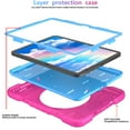 thumbnail image 3 of SaniMore for iPad 10th Generation 10.9" 2022 Case Built-in Pencil Holder, Multi-Functional Cover Support Shoulder & Handle Strap & Kickstand Military Shockproof Protective Shell, Rose/Blue, 3 of 8