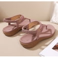 thumbnail image 3 of Sandalias para mujer con suela de goma blanda con cuentas elásticas, 3 of 7