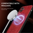 thumbnail image 6 of for iPhone 16 Premium PU Leather + TPU Back Case, Magsafe Anti-Scratch Lightweight Ultra Slim Shockproof Protective Anti-Fall Business Phone Case for iPhone 16, Winered, 6 of 9