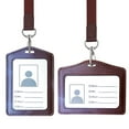 thumbnail image 1 of Pack of 2 Leather ID Card Holders, Vertical / Transverse ID Card Holders with ID Window, Work Name Card Badge case, 1 of 5