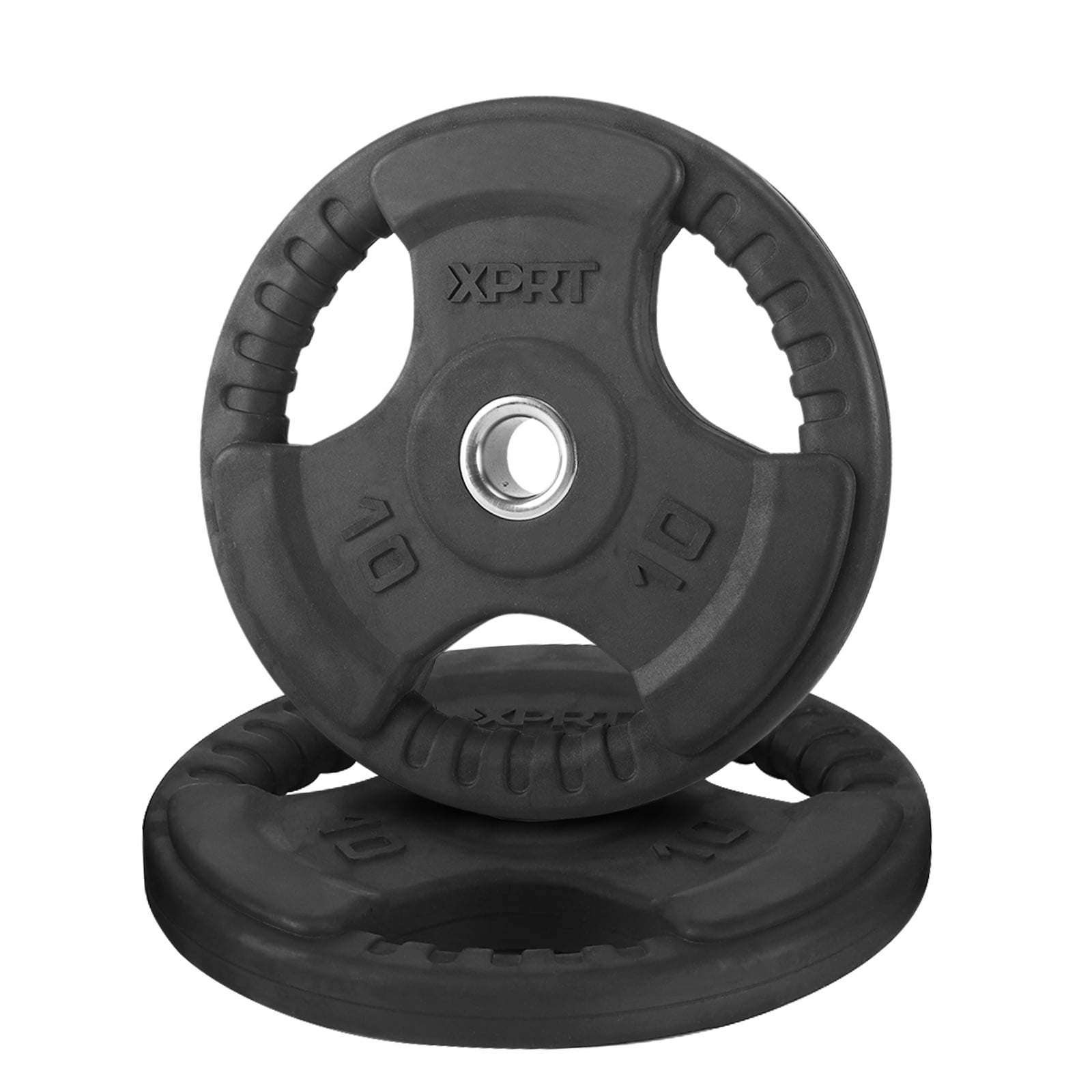 XPRT Fitness Standard 1 Inch Grip Rubber Coated Weight Plate 10LB for Weightlifting Pairs