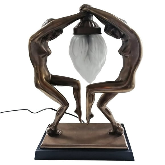 Twin Dancing Lamp Cerami Alabaster Lamp Decor For Home Art Deco Lamp Vintage Table Lamp Sculpture Lamp Decor Wedding Gift Body Art Style Retro Light Home Sculpture