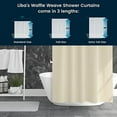 LiBa Waffle Weave Fabric Cream Shower Curtain, 72” W x 72” H Water