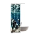 thumbnail image 2 of BOSDECO Shark Waterproof Polyester Bathroom Shower Curtain 36x72 Inches, 2 of 2