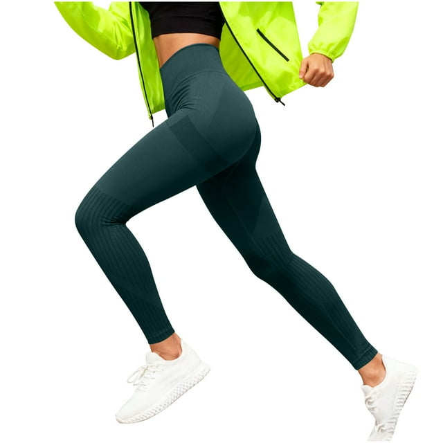 Pantalones de yoga para mujer, ajustados, de cintura alta, con realce de cadera, a rayas, con rosca, para uso externo.