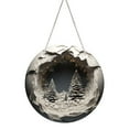 thumbnail image 2 of Bdday Round Acrylic Christmas Decorations Reindeer Hanging Sign Festive Wall Decorations, 2 of 7