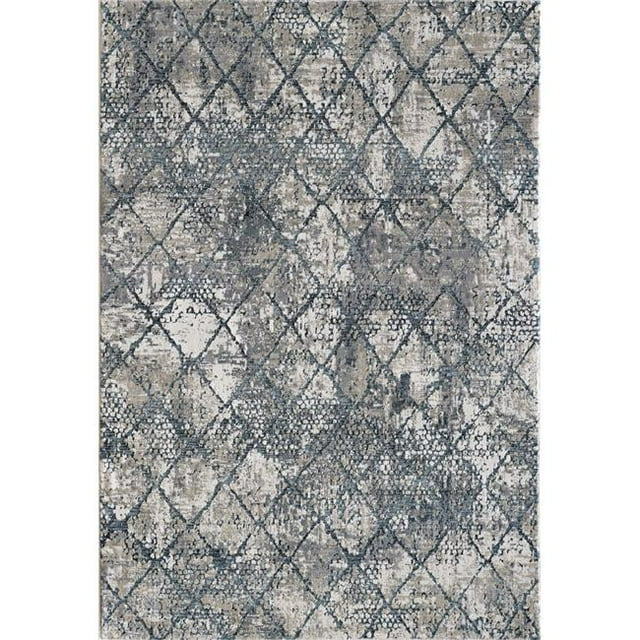 Dynamic Rugs AT283376150 2 ft. 3 in. x 8 ft. Astoria 3376 Rectangle Contemporary Area Rug - 150 Cream & Blue