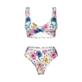 thumbnail image 4 of Daiia Rose Flowers Women's Bikini Set Two Piece Swimsuit High Waisted Bikini Adjustable Straps Bikini Perfect for Beach, Pool, and Summer Vacation-XX-Large, 4 of 9
