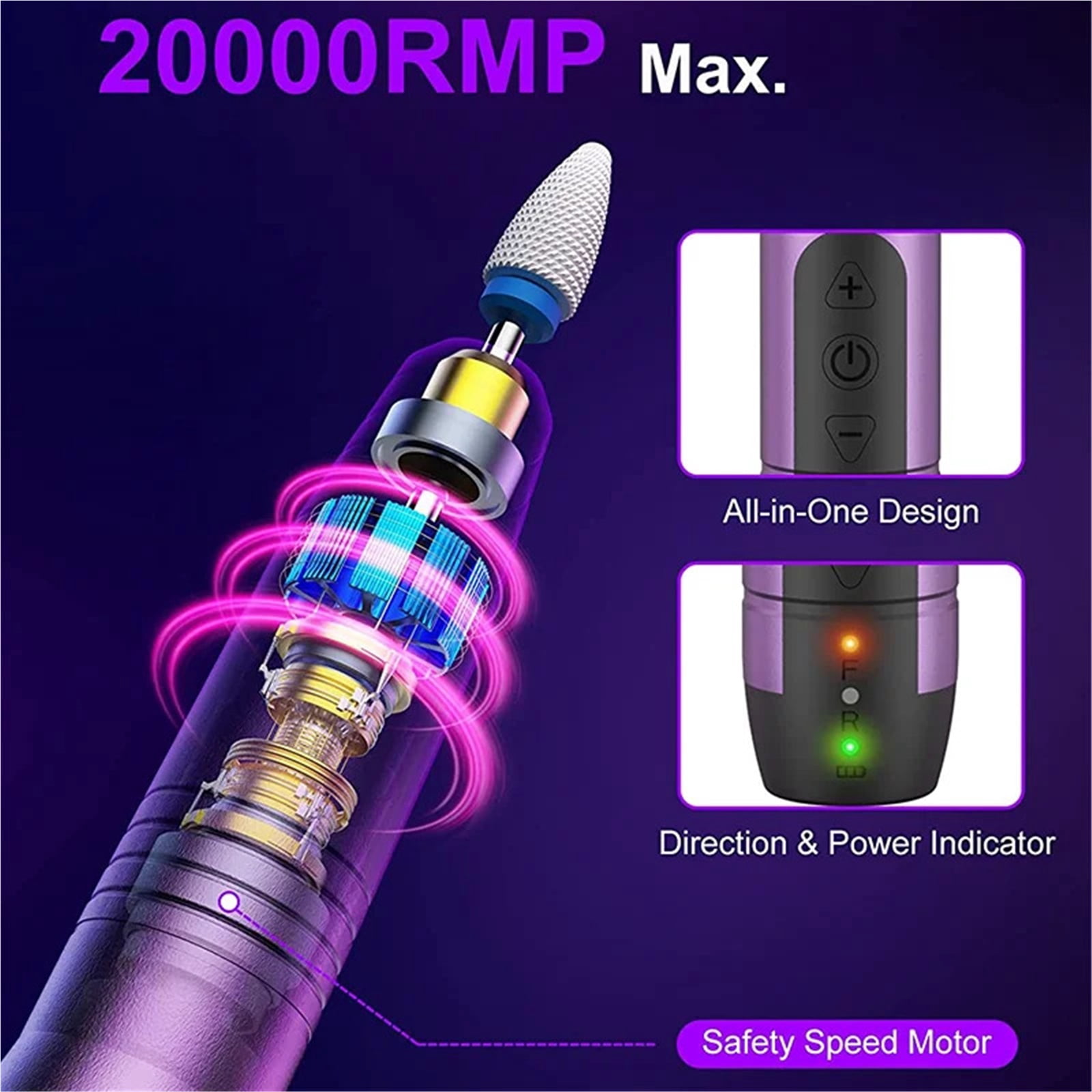 Electric Nail Sander Cordless Nail Drill Machine Rechargeable Fingernail Polisher for Manicure,pedicure,Removing Dead Skin Tools