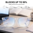 thumbnail image 4 of Rirool 2 Pack Blue Light Blocking Glasses - Computer Reading/Gaming/TV/Phones Glasses for Women Men - Anti Eyestrain & UV Glare Protection - White, 4 of 10