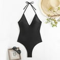 thumbnail image 5 of Women 1-Piece Swimsuit Deep V-Neck Bathing Suit High Cut Open Back Swimsuits Adjustable Beach Swimwear,Size:M, 5 of 5