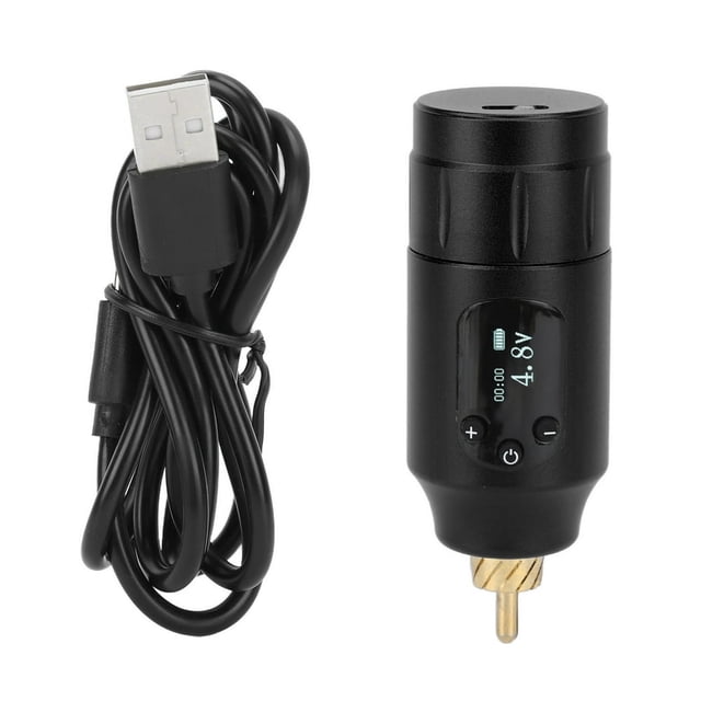 MesaSe Alimentation pour Tatouage Sans Fil Interface RCA Machine à Tatouage Rechargeable par USB
