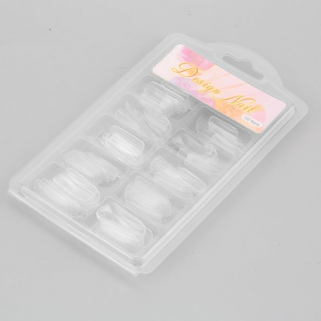 2PCS Nail Beauty Tool False Nails Tips Practice Polish Gel Artificial Fake Nail Beauty Display Transparent Natural Salon Decorated