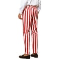 thumbnail image 3 of INSPIRE CHIC Striped Dress Pants for Men's Big & Tall Flat Front Business Trousers 34 Red White, 3 of 4