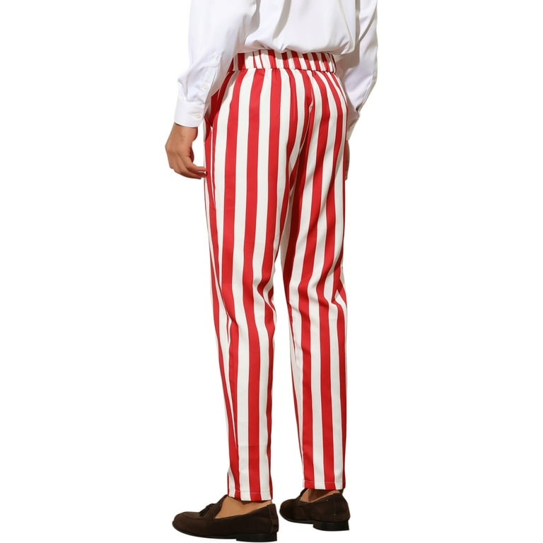 White pants with red stripes cheap