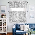 thumbnail image 2 of Grey White Botanical Kitchen Curtains Sets for Windows 36 Inch Length, Pastoral Spring Floral Summer Art Rod Pocket Window Treatments Tier Curtains and Valances Set for Bedroom/Bathroom, 2 of 8