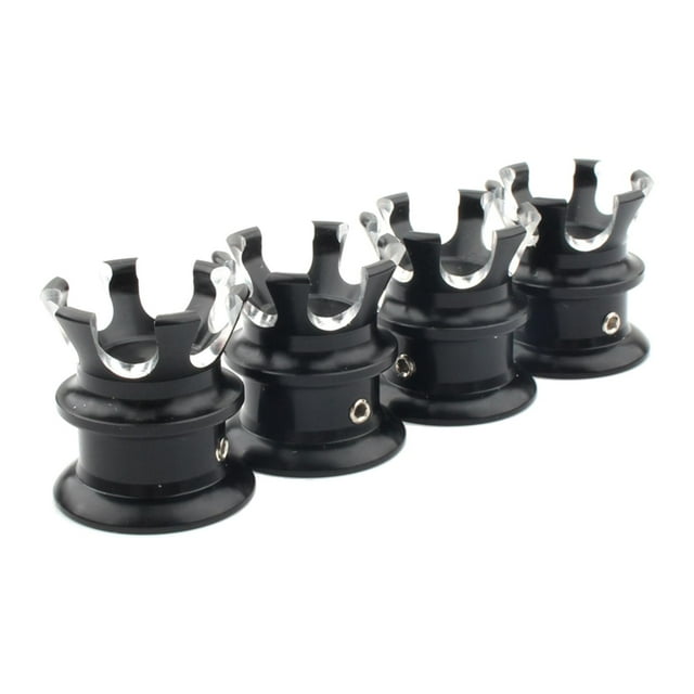 4 piezas de corona CNC de aluminio para motocicleta, tapas de tuercas y pernos para bujías, tornillos de motor negro