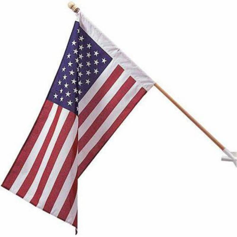 American Flag 2.5 x 4 Feet Poly Cotton Flag with Pole Sleeve Made in the USA...