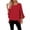 Red, variant on Sheghy Tops for Women Solid Ruffle 3/4 Sleeve Round Neck Summer Blouse Black S