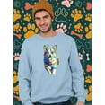 thumbnail image 2 of Colorful Welsh Corgi Walking Sweatshirt Men -Image by Shutterstock, Male x-Large, 2 of 4