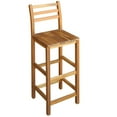 thumbnail image 4 of vidaXL Solid Acacia Wood Bar Table and Chair Set 3/5/7 Piece Kitchen Furniture, 4 of 7